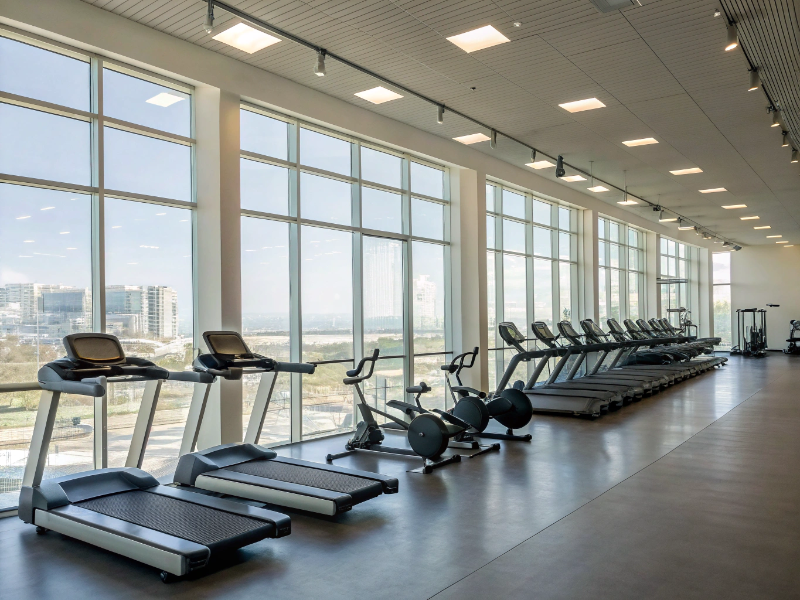 Palestra moderna con tapis roulant, cyclette e attrezzi cardio per fitness a Perugia